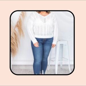 Open knit sweater